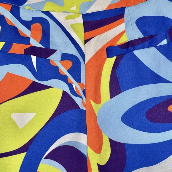 Womens Shorts Small Festival Hippie Woodstock Retro High Waist 70s Brady Bunch - Picture 5 of 12